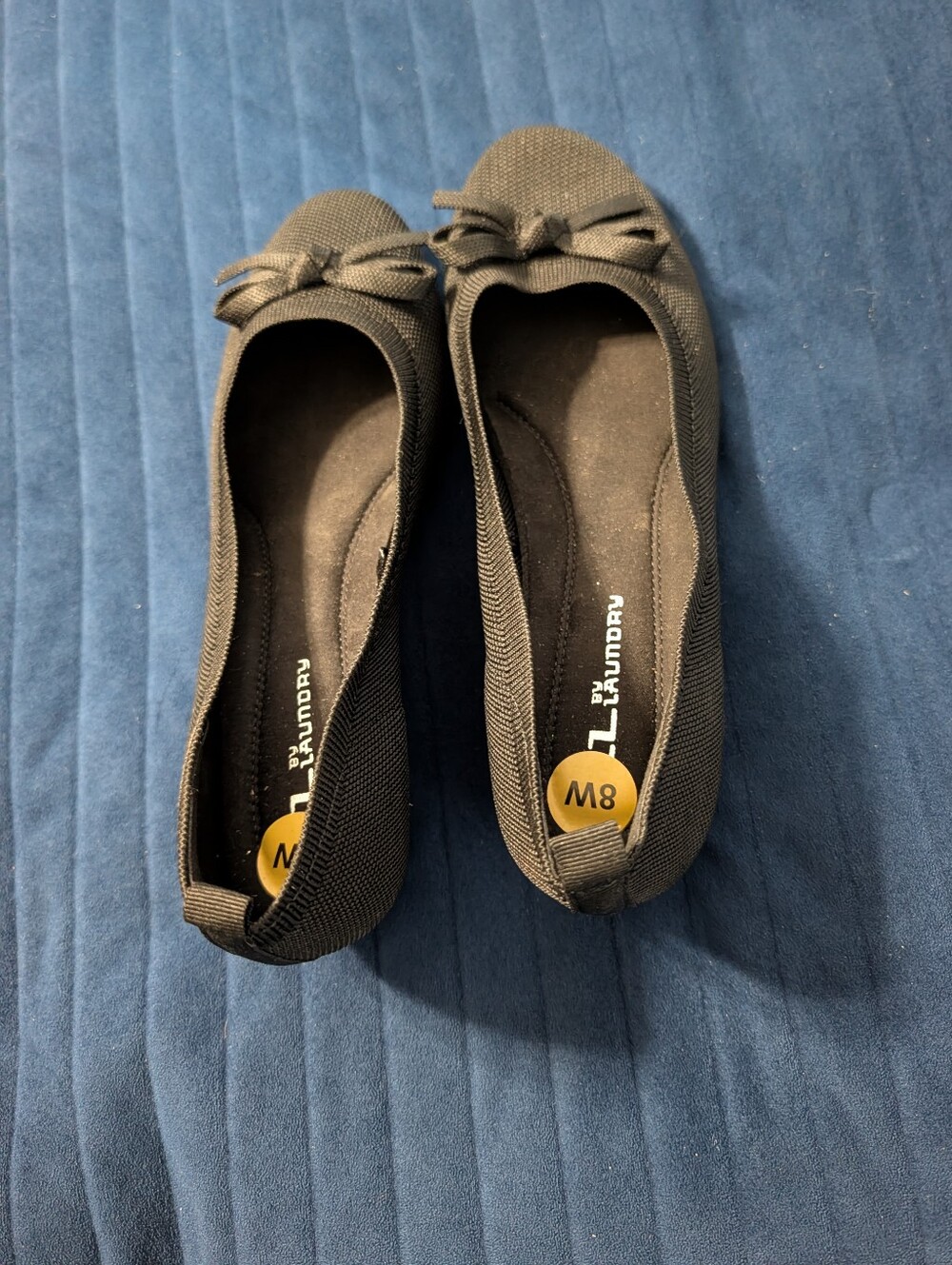 CL by Laundry Black Ballet Flats with Bow Accent - Picture 7 of 7